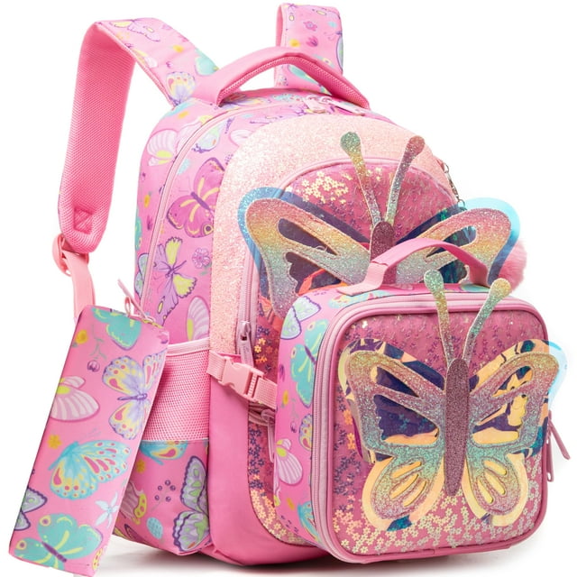 Mochila Meetbelify para escuela de niñas con lonchera y estuche para lápices