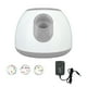 thumbnail image 1 of Máquina lanzadora automática de pelotas de tenis, interactiva, de rango ajustable, para recoger 3 pelotas de mascotas, para cachorros, perros, enchufe estadounidense gris, 100-240 V, 1 of 15