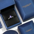 thumbnail image 5 of Gem Stone King 10K White Gold Blue Tanzanite and Lab Grown Diamond Engagement Ring for Women | 0.71 Cttw | Marquise 8X4MM | Gemstone December Birthstone | Size 5, 5 of 6