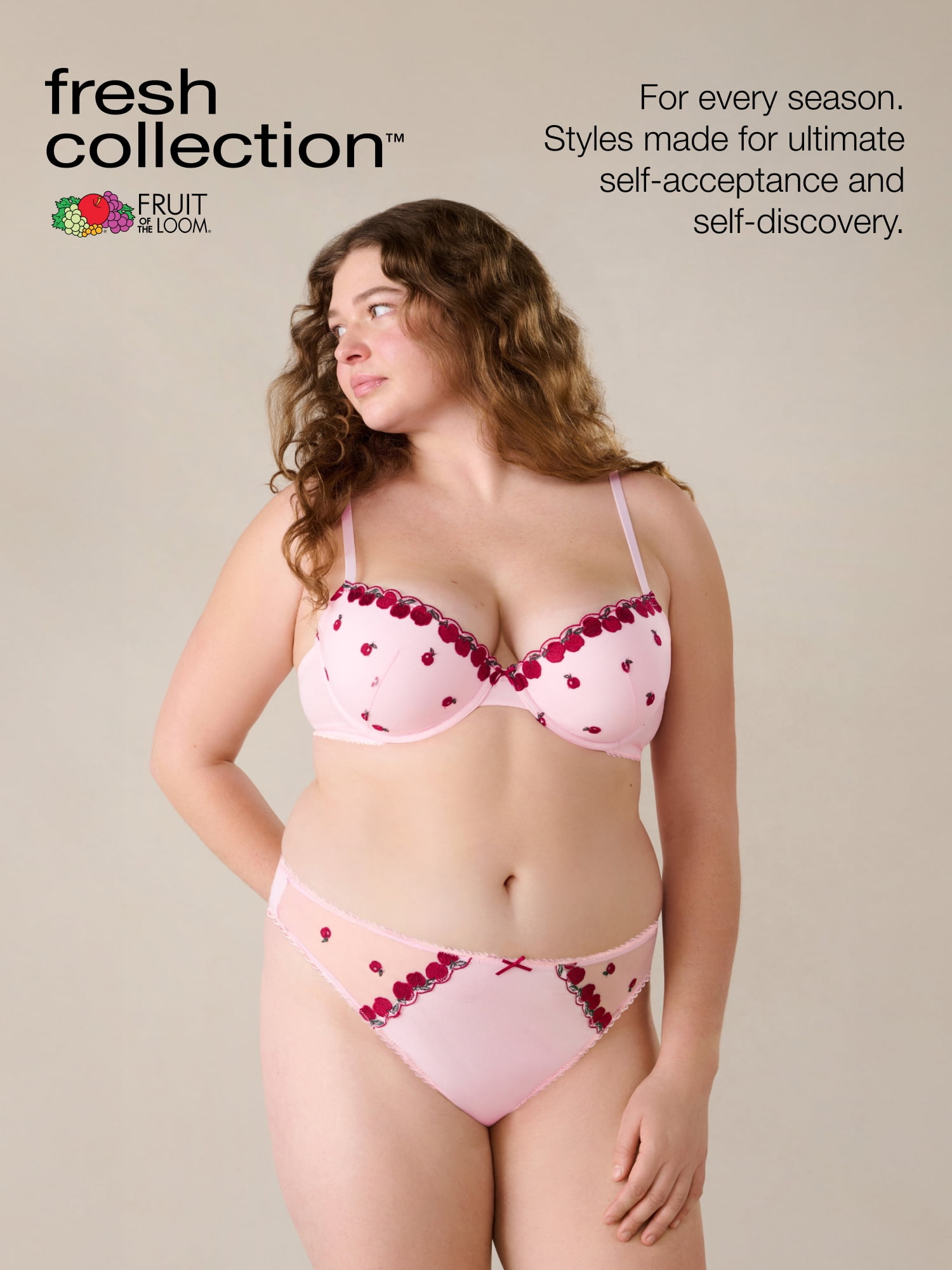 Fresh by Fruit of the Loom 2-Pack Embroidered Thong, Sizes XS to XXL