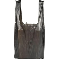 PUREVACY Black Plain Plastic Bags with Handles 6" x 3" x 12", Pack of 2000 Extra Small Polyethylene Plastic Bags for Small Business, Single Use Plastic Grocery Bags with Handles 0.65 Mil