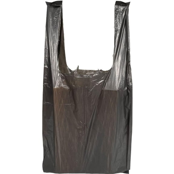 PUREVACY Black Plain Plastic Bags with Handles 6" x 4" x 15", Pack of 2000 Small Polyethylene Plastic Bags for Small Business, Single Use Plastic Grocery Bags with Handles 0.65 Mil