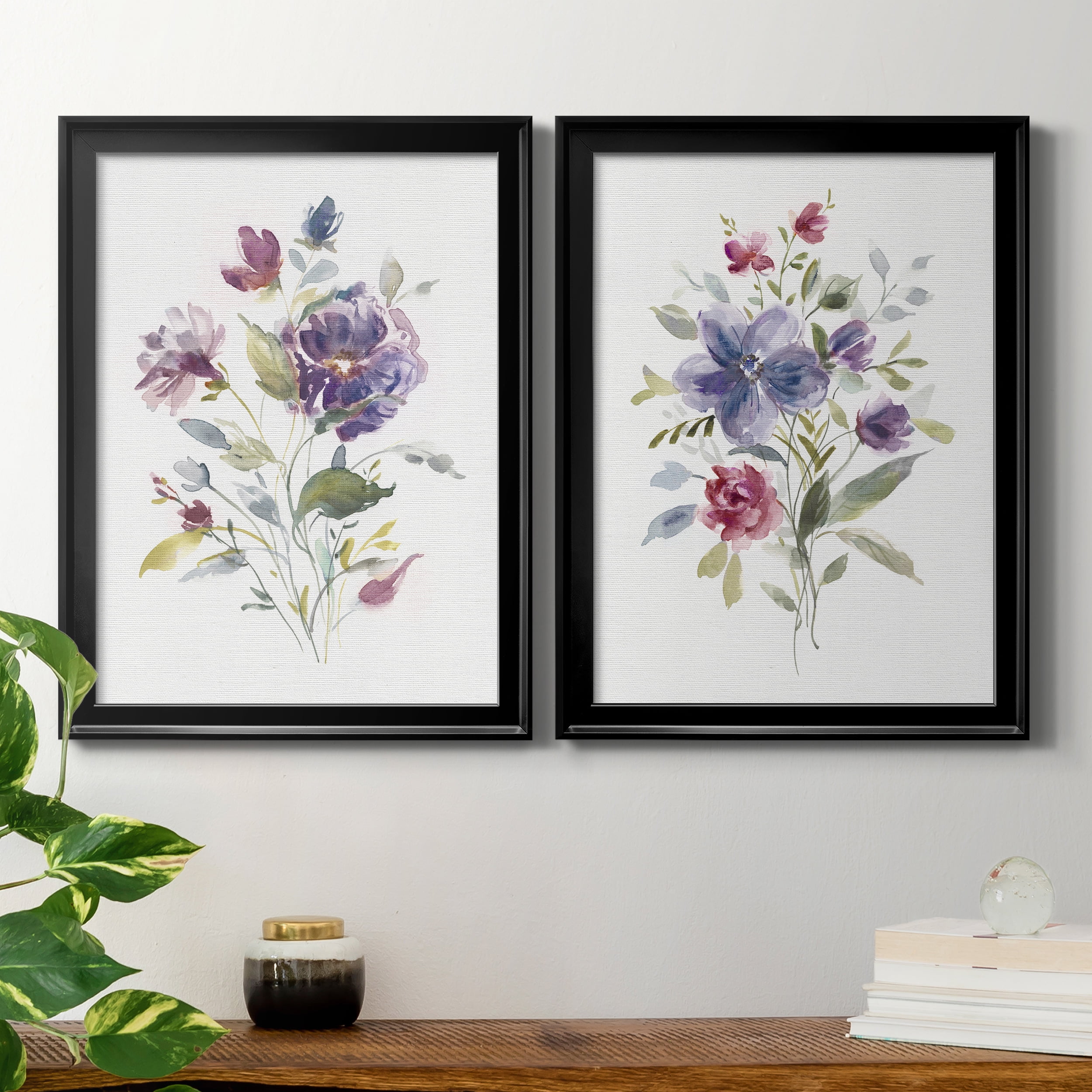 2 Piece Set Color Variety I Premium Framed Canvas - Ready to Hang - 22.5 x 30.5 Each - Black Frame