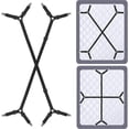 thumbnail image 1 of Correas para sujetar sábanas, correas para sábanas, clips ajustables para sábanas, sujetadores que mantienen las sábanas en su lugar, 2 piezas/juego, color negro, 1 of 5
