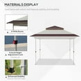 thumbnail image 3 of Outsunny 12' x 12' Beige Pop Up Outdoor Canopies, UV Protection, 3 of 9