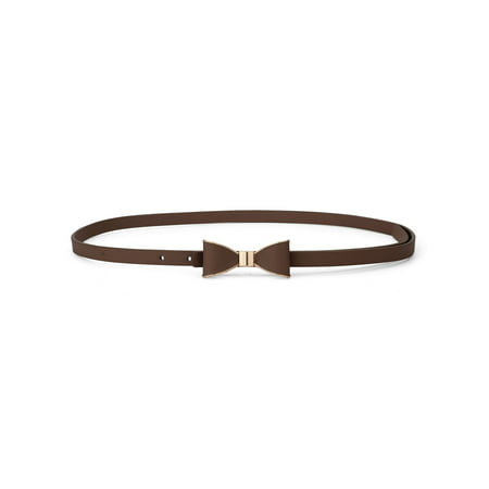 Skinny Waist Belt Metal Bow-knot No Buckle Thin Belt for Women