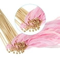 thumbnail image 4 of Uxcell Lace Silk Ribbon Fairy Sticks Wands for Wedding Party, Pink 25 Pack, 4 of 6