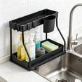 thumbnail image 1 of Organizador bajo el fregadero con cajones deslizantes – Estante de almacenamiento de 2 niveles para baño, cocina, oficina o lavadero – Plástico duradero con bordes elevados y estructura en forma de H, 1 of 6