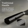thumbnail image 5 of Shun Dual Core 8" Kiritsuke Knife, Handcrafted Japanese Kitchen Knife for Professional and Home Chefs, VG10 and VG2 Damascus Steel Blade, Pakkawood Handle, 5 of 7