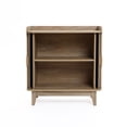 thumbnail image 6 of LuxenHome Mid-Century Modern Tambour-Style 2-Door 31.5-Inch Wide Cabinet with Tray Top, Oak, 6 of 7