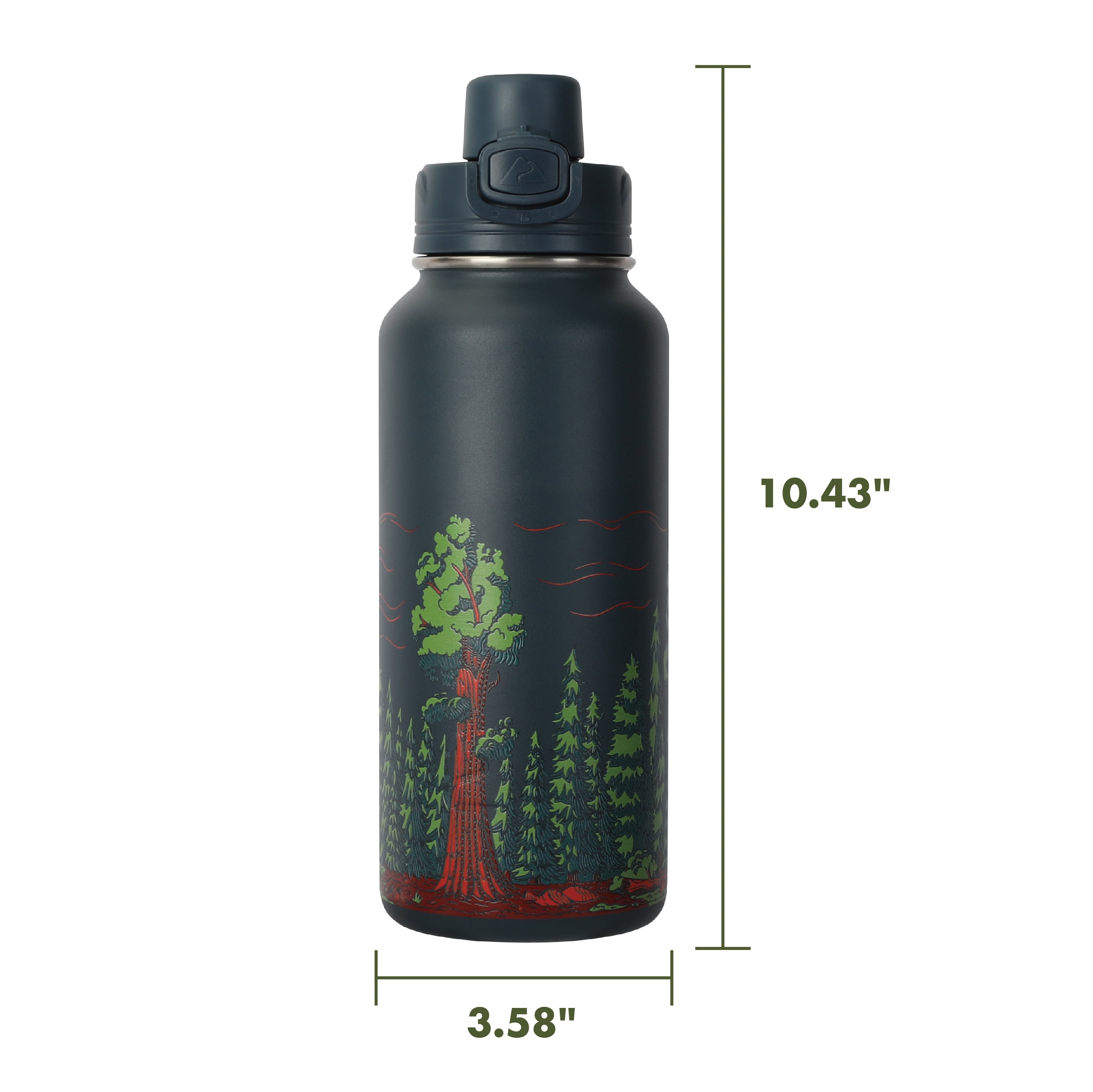 Ozark Trail 32 oz Chug Tritan Water Bottle, Ancient Forest, BPA-Free Reusable