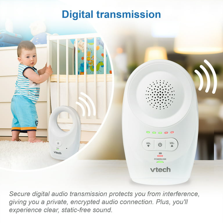 Vtech Dm1111 Enhanced Range Digital Audio Baby Monitor - White New