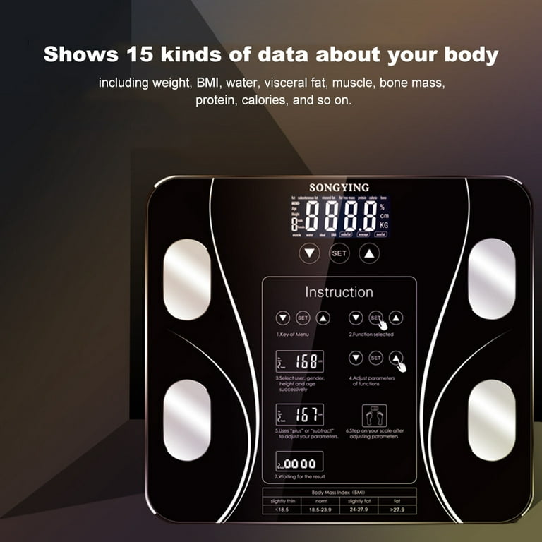 Intelligent Digital Weight And Fat Scale. Body Composition