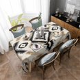 thumbnail image 4 of Boho Black Brown Rectangle Tablecloth, Southwestern Geometric Ethnic Retro Waterproof & StainResistant Tablecloth, Washable Oil-proof Table Cover for Dining/Party/Wedding/Camping/Buffet 60x102 In, 4 of 9