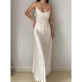 thumbnail image 3 of Women's Satin Pleated Maxi Dress - Spaghetti Strap Deep V-Neck Backless Evening Gown for Party & Special Occasions, 3 of 3