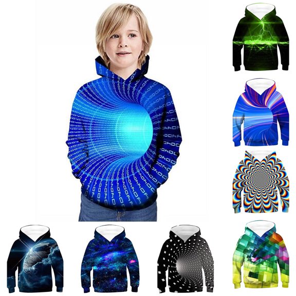 YUEHUA Boys/Girls Novelty Hoodie Long Sleeves 3D Funny Graphic Print Sweatshirt Pullover