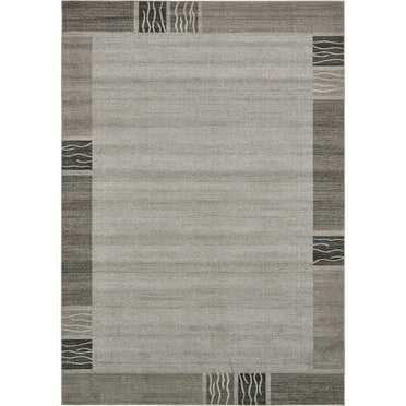 Unique Loom Del Mar Collection Area Rug - Sarah (7' 10" x 11' 4" Rectangle Light Gray/Gray)
