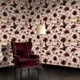 thumbnail image 2 of Peel and Stick Wallpaper Burgundy Beige Floral Butterflies Vintage Watercolor Wall Mural 17.7in x 9.8ft Self Adhesive Removable Wall Paper Renter Friendly Wallpaper for Nursery Bedroom Cabinets, 2 of 8