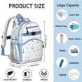thumbnail image 6 of Coastal voyage backpack featuring anchors and marine life, water-resistant, lightweight, perfect birthday or school gift, 6 of 6