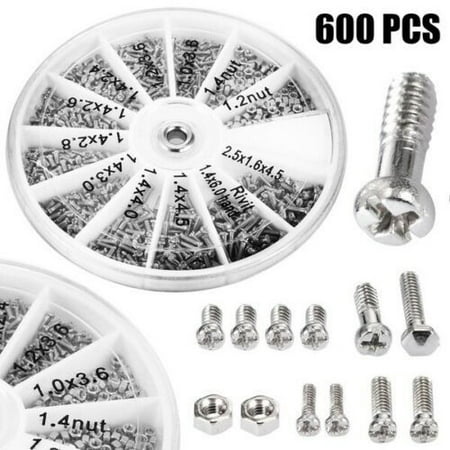 

600Pcs/Set Stainless Steel Nuts Bolts Small Screws Kits Assorted M1/M1.2/M1.4