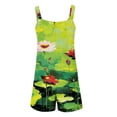 thumbnail image 4 of Lovskoo 2024 Women's Summer Casual Sleeveless Floral Printed Rompers Loose Spaghetti Strap Shorts Overalls Jumpsuit with Pockets Multicolor 3XL, 4 of 5