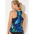 thumbnail image 2 of Swimsuits for All Women's Chlorine Resistant High Neck Racerback Tankini Top, 2 of 2