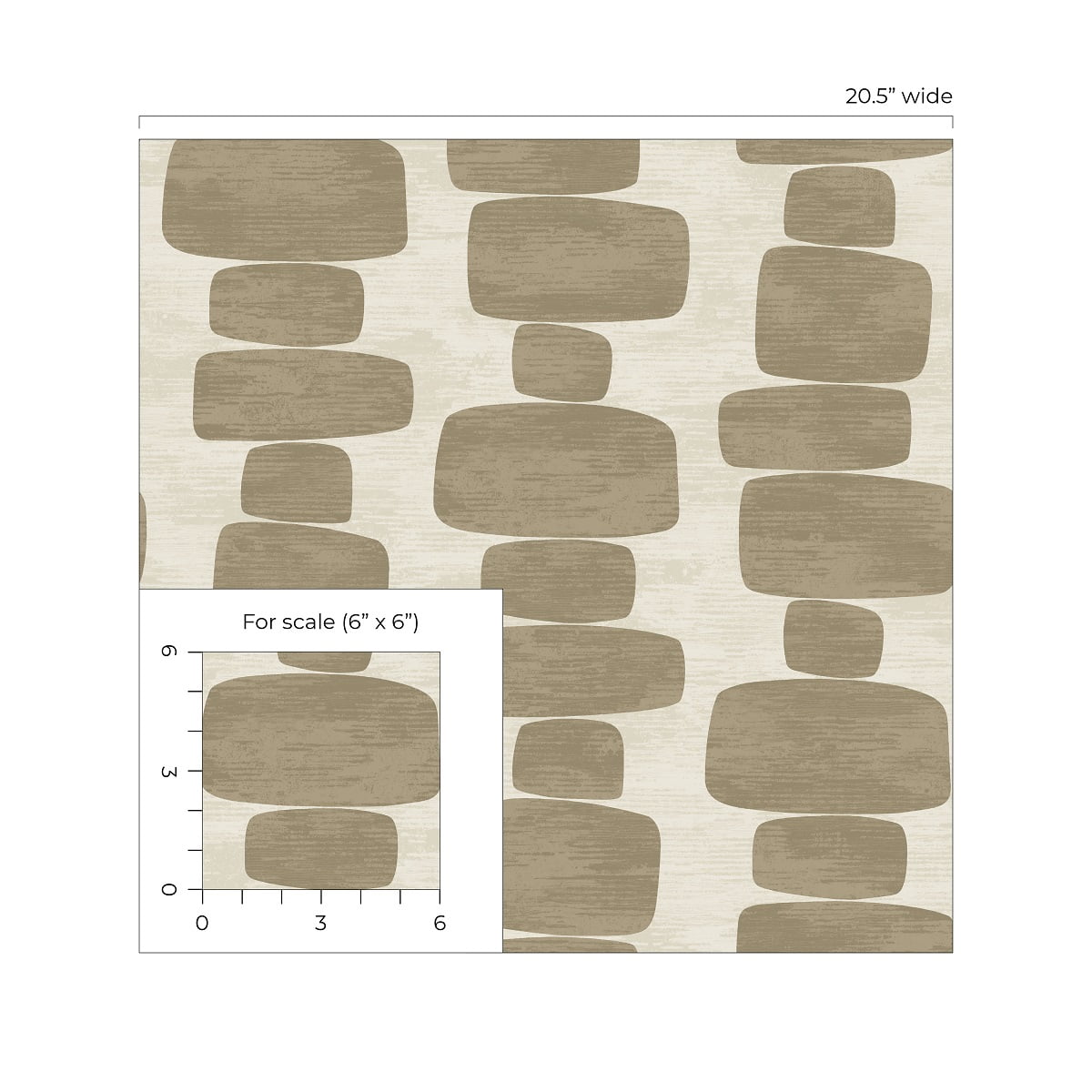 Stacy Garcia Home Tan Stripe Block Geometric Peel and Stick Wallpaper - 20.5 in. W. x 18 ft. L. Roll