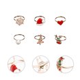 thumbnail image 3 of 6 Pcs Christmas Rings Jewelry Creative Christmas Tree Snowflake Rings Elk Rings, 3 of 9