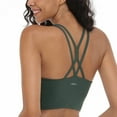 thumbnail image 3 of HSIA Wireless Medium Impact Women's Strappy Cross Back Padded Sports Bra,Green, 3 of 10
