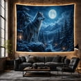 thumbnail image 6 of Grey Wolf Over a Snowy Valley with Glowing Lanterns, Serene Digital Art for Wildlife Fans, Winter Mountain Decor, Christmas Gift, Tapestry Wall Hanging for Bedroom and Den, 6 of 7
