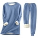 thumbnail image 1 of Gibobby Temperamento Pullover Top Mujer Otoño e Invierno Cómodo Casual Color sólido Cuello redondo Manga larga Más camisa de fondo de lana Pantalones de cintura elástica de lo(Azul, S), 1 of 2