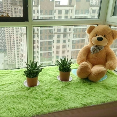 

Namzi Solid Color Plush Table Runner Faux Sheepskin Decorative Shaggy Dresser Scarf Not-Slip Desk Pad Luxury False Fur Dresser Tablecloth-Fruit green 120x160cm(47.24x62.99inch)