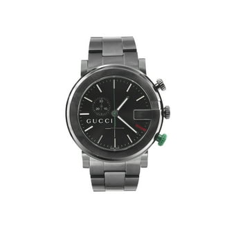 Pre-Owned Gucci G-Chrono Black Dial PVD Quartz Mens Watch YA101331