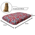 thumbnail image 2 of Floral Pet Bed, Budding Flowers with Stripes on the Background, Chew Resistant Pad for Dogs and Cats Cushion with Removable Cover, 24" x 39", Dark Pink Sky Blue, by Ambesonne, 2 of 4