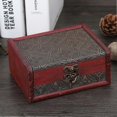 thumbnail image 3 of Vintage Square Jewelry Storage Box Handmade Wooden Decorative Display Case, 3 of 3