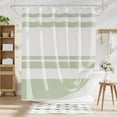 thumbnail image 5 of Bath Shower Curtain, Washable Cloth Shower Curtain Sets with 12 Plastic Hooks, Minimalist Fabric Rustic Striped Curtain, Farmhouse Bathroom Curtains, 66x72 Inches, 5 of 5