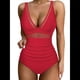 thumbnail image 2 of Traje de Baño de con Control de Abdomen para Mujer, Push Up, Cintura Alta. Rojo L, 2 of 10