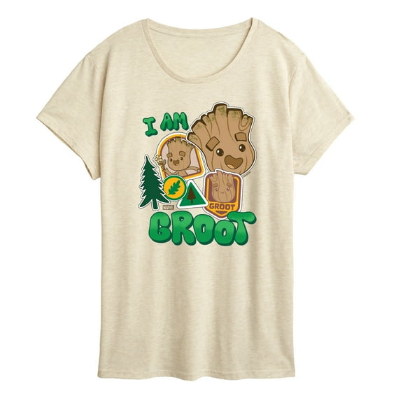 Marvel Guardians of the Galaxy - Groot Sticker Style - Women's Short Sleeve Graphic T-Shirt