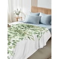 thumbnail image 5 of Sage Green Eucalyptus Leaves Flat Sheet Only Twin Size, Soft Breathable Bed Top Sheets for Mattress, Spring Summer Botanical Floral Luxury Bedding Flat Sheets for Home Hotel Bedroom Bed Protection, 5 of 9
