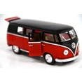 thumbnail image 2 of Kinsmart 5" Die-cast: 1962 VW Classic Bus with Black Top (Red) 1/32 Scale, 2 of 3