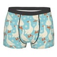 thumbnail image 4 of Goofa White Geese and Flower Printed Men's Boxer Briefs Underwear, Moisture-Wicking Underwear, Trunk,Soft and Breathable Cotton Underwear-, 4 of 9