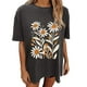 thumbnail image 5 of Faldas Cortas para Mujeres, Impresión de Flores Casual Oversized Camiseta de Manga Corta Top Hecho de 95% Poliéster 5% Spandex para Primavera Verano, Falda Corta de Verano, 5 of 7