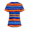 thumbnail image 4 of OIOLOYJM Scrub Tops Women 2026 Medical V-Neck Short Sleeve Striped Scrubs Cotton Soft Stretch T Shirts Comfort Shirts with Pockets Pink 5XL, 4 of 4