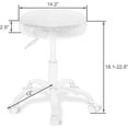 thumbnail image 4 of Allewie Round Rolling Stool PU Leather Height Adjustable Swivel Drafting Work SPA Medical Salon Stools Chair, Fully Black, 4 of 8