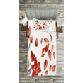 thumbnail image 3 of Ambesonne Floral Quilted Bedspread Set 2 Pcs, Autumn Flowers Petals, Twin Size, Red Purplegrey, 3 of 3