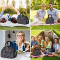 thumbnail image 6 of Paisley and Floral Black Pattern Insulated Lunch Bag,Leakproof Large Capacity Lunch Box for Work,Picnic or Travel,11.4 X 6.7 X 8.3 Inches, 6 of 6