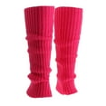 thumbnail image 5 of Womens Plain Winter Warm Leg Warmers Cable Knit Crochet High Long Socks Leggings Rose, 5 of 8