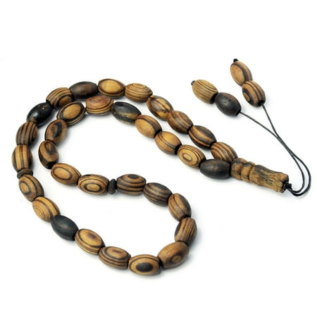 

ZENTREE Islamic Muslim Wood Bracelet Pendant Wooden Rosary Beads 33pcs Prayer Bead for Women Men Religion Eid Ramadan Gift Supplies