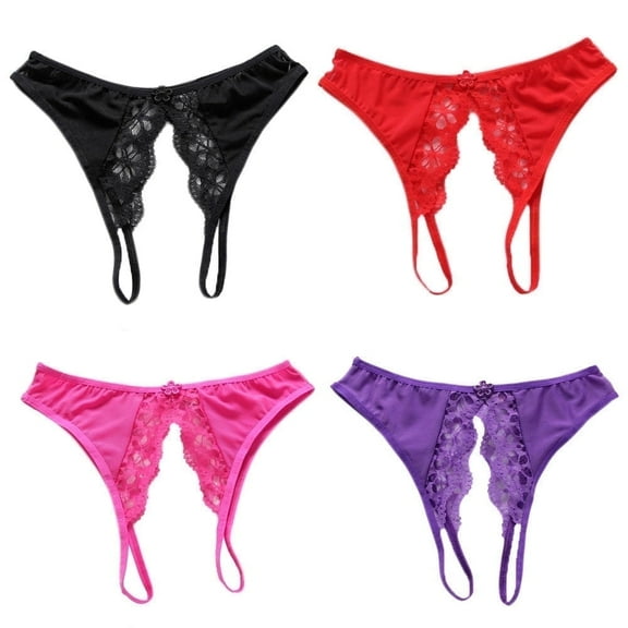 Women's 4 Colors Pack Sexy Underwear Lingerie Cute Panties Sleepwear Knickers Clothing Dresses Gift for Girlfriend Wife