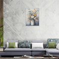 thumbnail image 6 of Flower Bathroom Wall Art Floral Pictures Wall Decor Rustic Bouquet Canvas Teal Blossom Print Artwork Home Decorations for Living Room Bedroom Office Framed 12"x16", 6 of 6